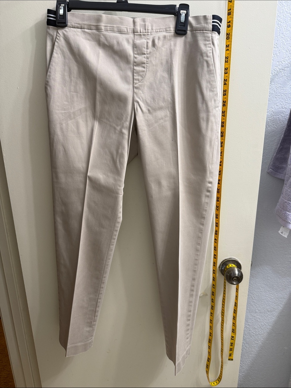 Arcadia Beige Straight-Leg Women's Trousers